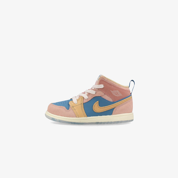 NIKE AIR JORDAN 1 MID TD 【ZEN】 AEGEAN STORM/HEMP/PINK OXFORD