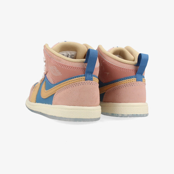 NIKE AIR JORDAN 1 MID TD 【ZEN】 AEGEAN STORM/HEMP/PINK OXFORD