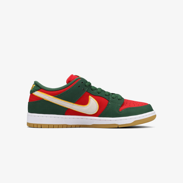 NIKE SB DUNK LOW PRO PRM 【SEATTLE SUPERSONICS】 FIR/WHITE/UNIVERSITY GOLD/FIRE RED