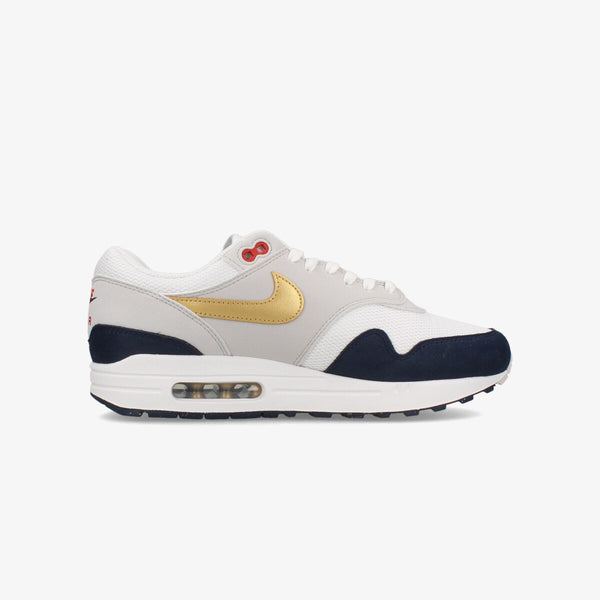 NIKE AIR MAX 1 【OLYMPIC】 OBSIDIAN/WHITE/LIGHT SMOKE GREY/METALLIC GOLD