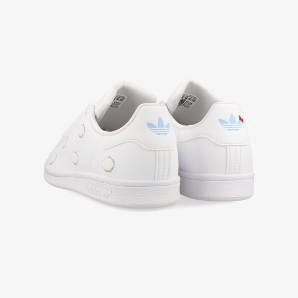 adidas STAN SMITH J × HELLO KITTY FTWR WHITE/GREY ONE/GLOW BLUE