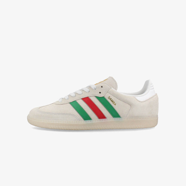 adidas SAMBA OG CRYSTAL WHITE/GREEN/BETA SCARLET