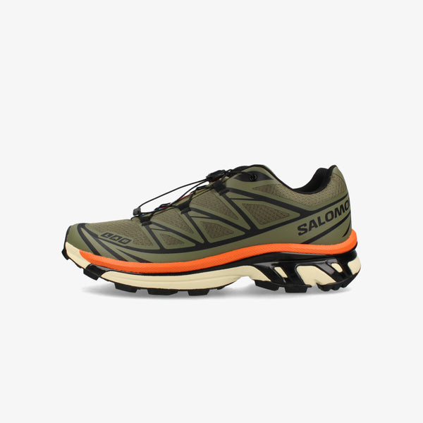 SALOMON XT-6 DEEP LICHEN GREEN/BLACK/RED ORANGE