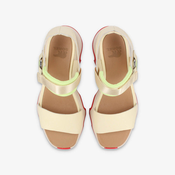 SOREL KINETIC IMPACT Y-STRAP HIGH SANDAL HONEY WHITE/LUMINOUS LIME