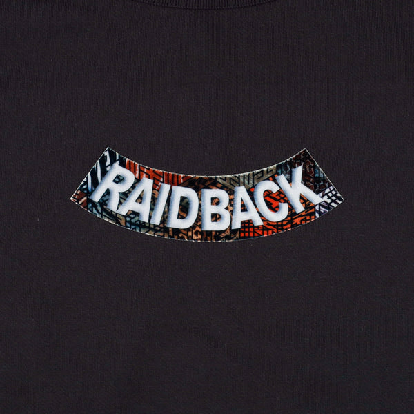 raidback fabric Velour Arch Crewneck Sweatshirt 【CAT CAMO】 BLACK