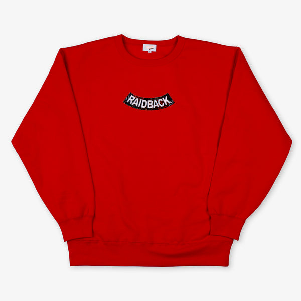 raidback fabric Velour Arch Crewneck Sweatshirt 【C.A.T. CAMO】 RED