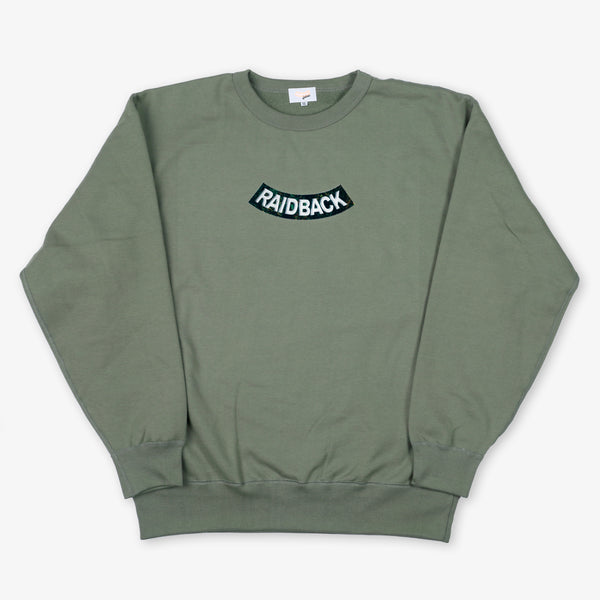 raidback fabric Velour Arch Crewneck Sweatshirt 【RW CAMO】 OLIVE