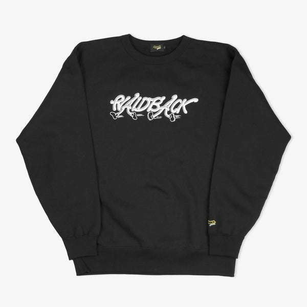 raidback fabric walk this way logo Crew Neck Sweatshirt BLACK