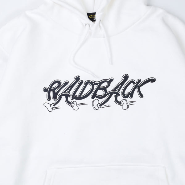 raidback fabric walk this way logo Hooded Sweatshirt WHITE – KICKS