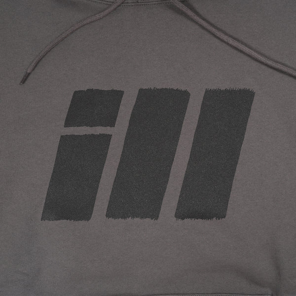 ill LOGO PRINT PULLOVER HOODED SWEATSHIRT GRAPHITE