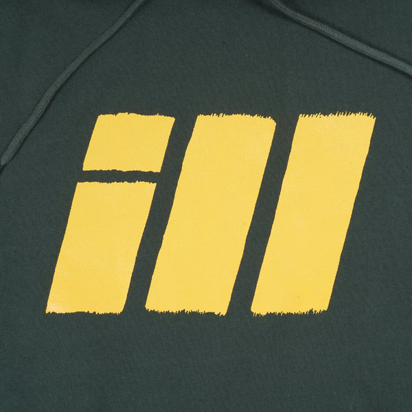 ill LOGO PRINT PULLOVER HOODED SWEATSHIRT FOREST