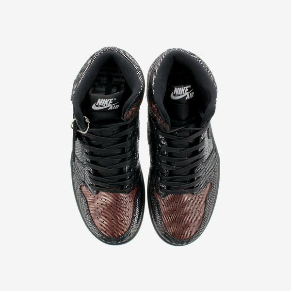 NIKE WMNS AIR JORDAN 1 RETRO HIGH OG FEARLESS BLACK/BLACK/MTLC ROSE GOLD