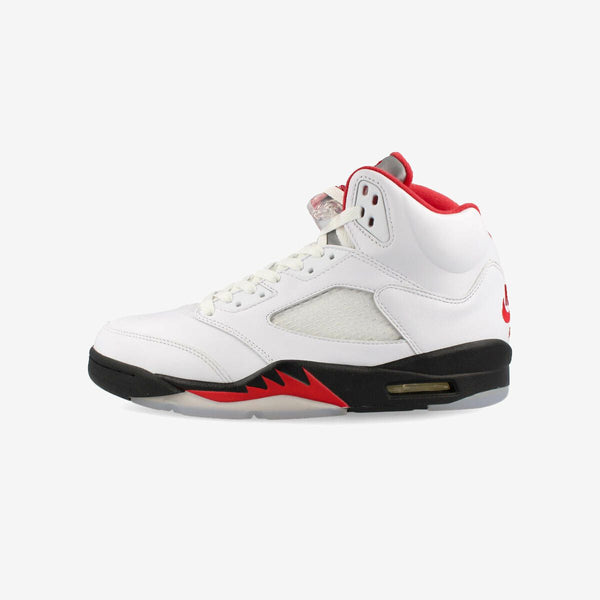 NIKE AIR JORDAN 5 RETRO TRUE WHITE/FIRE RED/BLACK