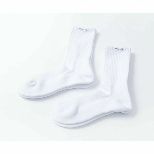 [25cm-28cm] KICKS LAB. ORIGINAL COMFORTSOFT SOCKS HI CUT WHITE [2PACK] [Made in JAPAN]