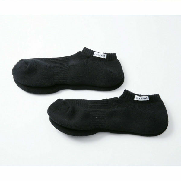 【25cm-28cm】KICKS LAB. ORIGINAL COMFORTSOFT SOCKS LOW CUT BLACK 【2PACK】【Made in JAPAN】