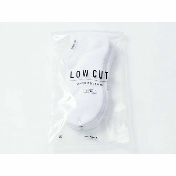 【25cm-28cm】KICKS LAB. ORIGINAL COMFORTSOFT SOCKS LOW CUT WHITE 【2PACK】【Made in JAPAN】