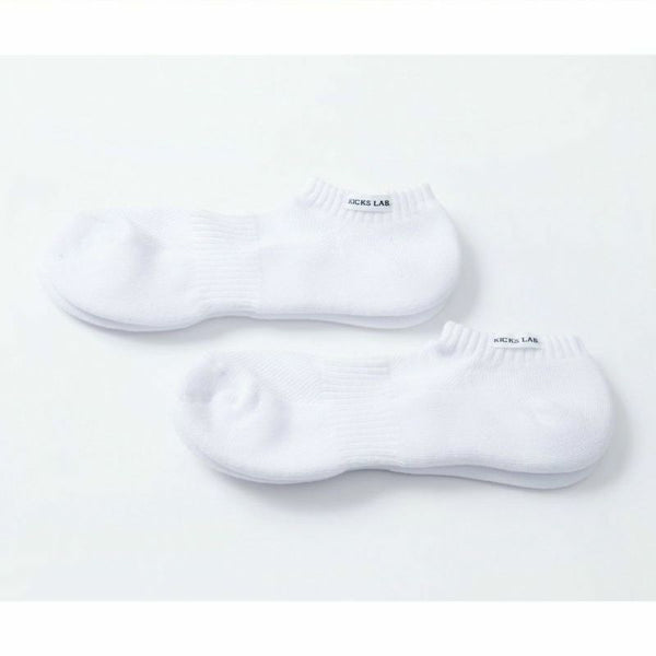 【25cm-28cm】KICKS LAB. ORIGINAL COMFORTSOFT SOCKS LOW CUT WHITE 【2PACK】【Made in JAPAN】