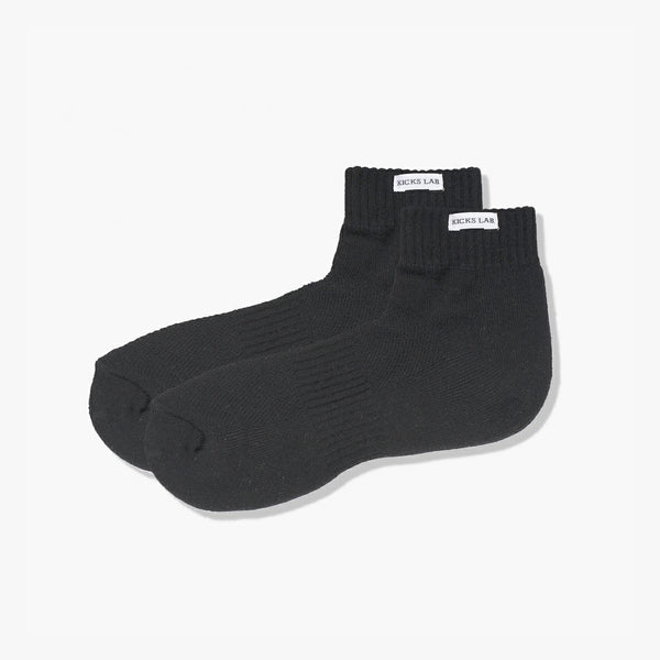 【22cm-25cm】KICKS LAB. ORIGINAL COMFORTSOFT SOCKS ANKLE BLACK 【2PACK】 【Made in JAPAN】