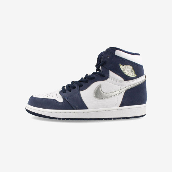 NIKE AIR JORDAN 1 RETRO HIGH OG CO.JP WHITE/MIDNIGHT NAVY/METALLIC SILVER