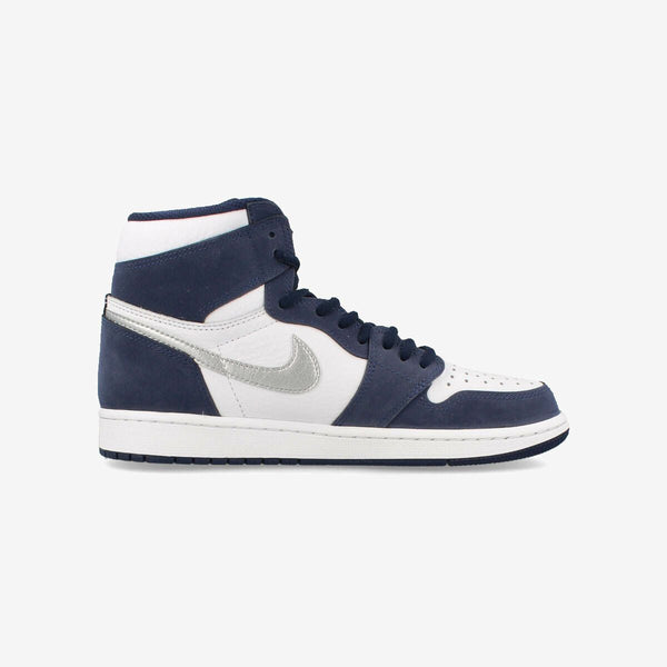 NIKE AIR JORDAN 1 RETRO HIGH OG CO.JP WHITE/MIDNIGHT NAVY/METALLIC SILVER