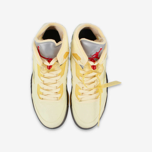 NIKE AIR JORDAN 5 RETRO SP SAIL/FIRE RED/MUSLIN/BLACK [OFF-WHITE]