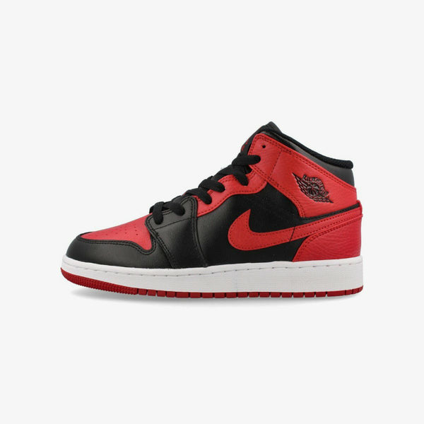 NIKE AIR JORDAN 1 MID GS BLACK/GYM RED/WHITE 【BRED】