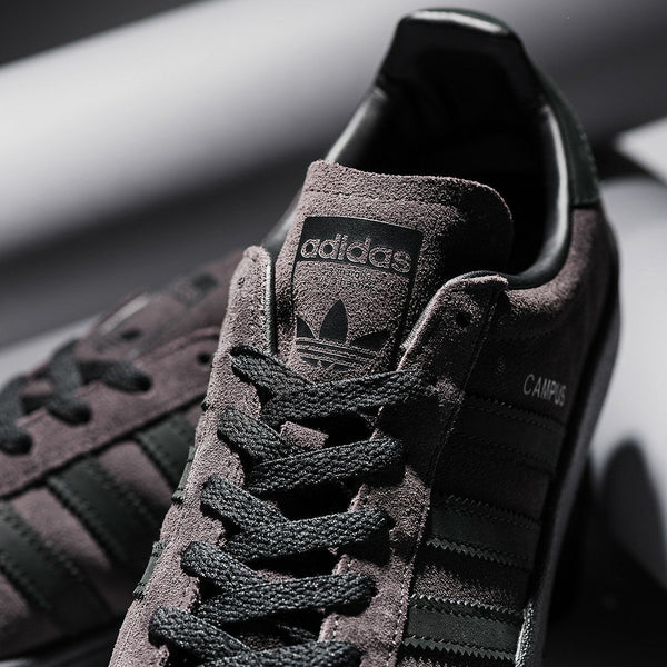 Adidas campus black on sale leather