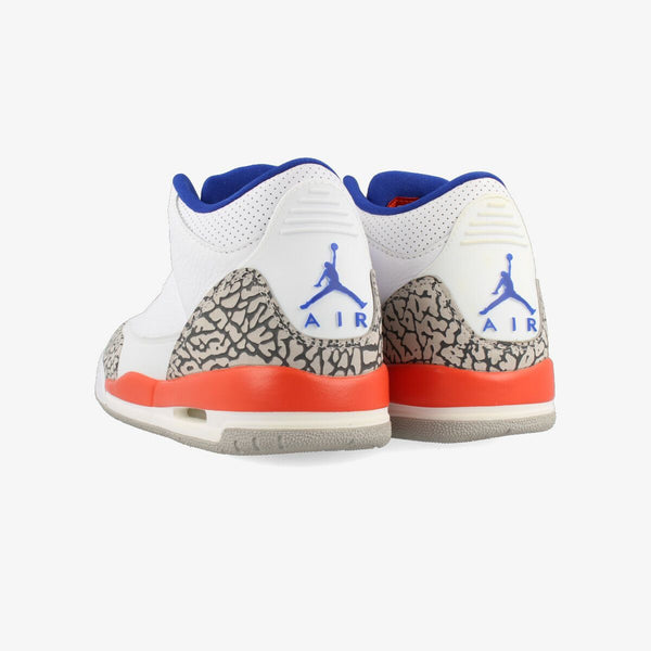 NIKE AIR JORDAN 3 RETRO GS WHITE/OLD ROYAL/UNIVERSITY ORANGE/TECH GRAY [KNICKS]