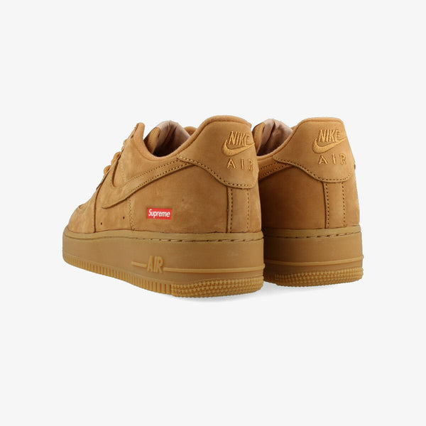 NIKE AIR FORCE 1 LOW W SUPREME FLAX/FLAX/GUM LIGHT BROWN [BOX LOGO]