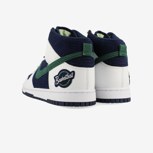 NIKE DUNK HI EMB WHITE/MIDNIGHT NAVY/GREEN/VOLT