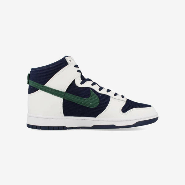 NIKE DUNK HI EMB WHITE/MIDNIGHT NAVY/GREEN/VOLT