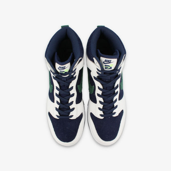 NIKE DUNK HI EMB WHITE/MIDNIGHT NAVY/GREEN/VOLT