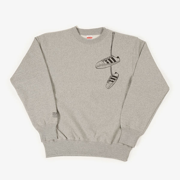 KICKS LAB. ILLBROS CREW NECK SWEATSHIRT GREY