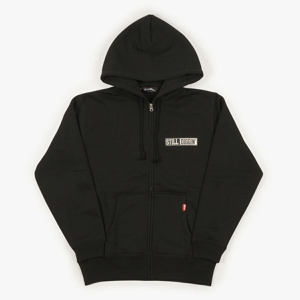 【お問い合わせ商品】 STILL DIGGIN' "DIGGIN' DEEP" ZIPUP HOODIE BLACK/WHITE