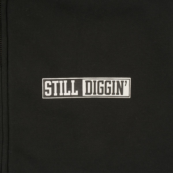 【お問い合わせ商品】 STILL DIGGIN' "DIGGIN' DEEP" ZIPUP HOODIE BLACK/WHITE