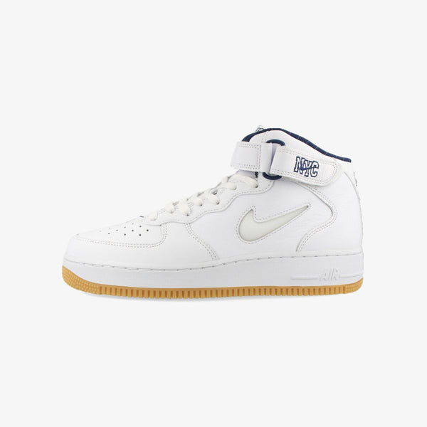NIKE AIR FORCE 1 MID QS WHITE/WHITE/MIDNIGHT NAVY/GUM YELLOW 【NYC】