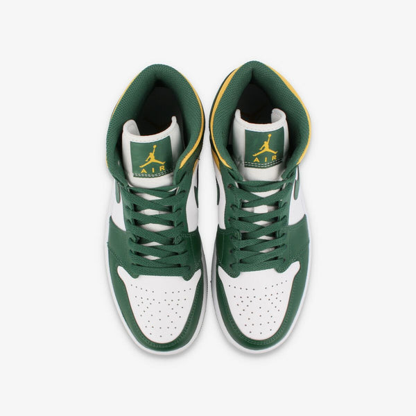 NIKE AIR JORDAN 1 MID NOBLE GREEN/POLLEN/WHITE [SEATTLE SUPERSONICS]