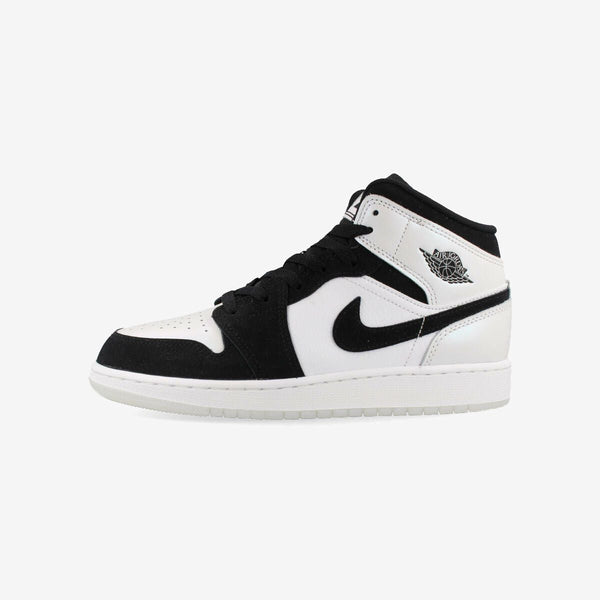 NIKE AIR JORDAN 1 MID SE GS WHITE/BLACK/MULTI COLOR