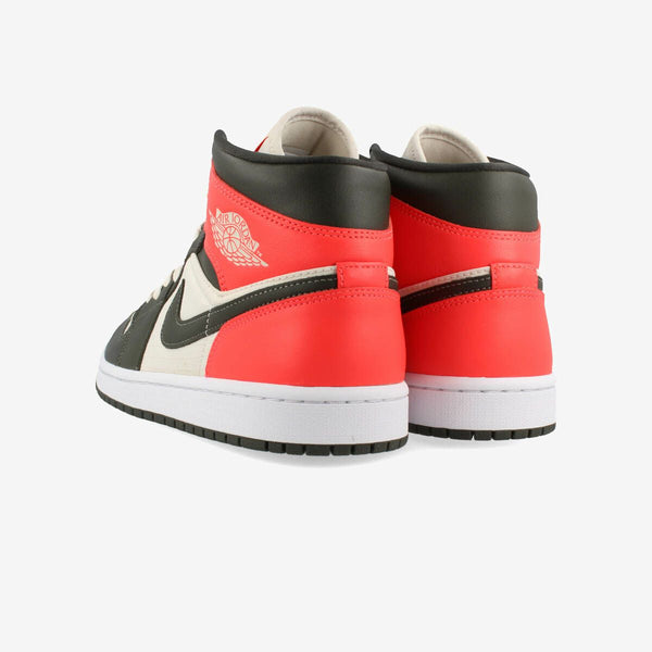 NIKE AIR JORDAN 1 MID LIGHT OREWOOD BROWN/NEWSPRINTBRIGHT CRIMSON [NEWSPRINT]