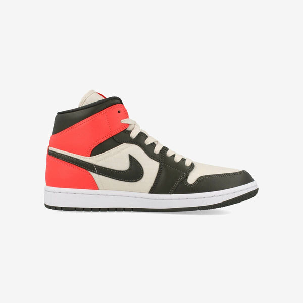 NIKE AIR JORDAN 1 MID LIGHT OREWOOD BROWN/NEWSPRINTBRIGHT CRIMSON [NEWSPRINT]