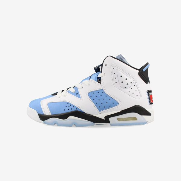 NIKE AIR JORDAN 6 RETRO GS UNIVERSITY BLUE/WHITE/COLLEGE NAVY/BLACK [UNC]