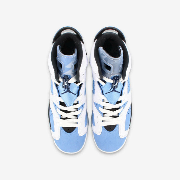 NIKE AIR JORDAN 6 RETRO GS UNIVERSITY BLUE/WHITE/COLLEGE NAVY/BLACK [UNC]