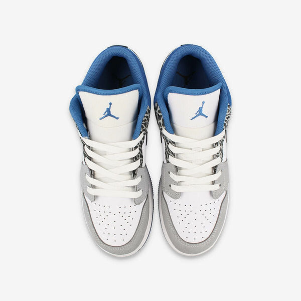 NIKE AIR JORDAN 1 LOW SE GS WHITE/DARK MARINA BLUE/BLACK/CEMENT GREY 【TRUE BLUE】