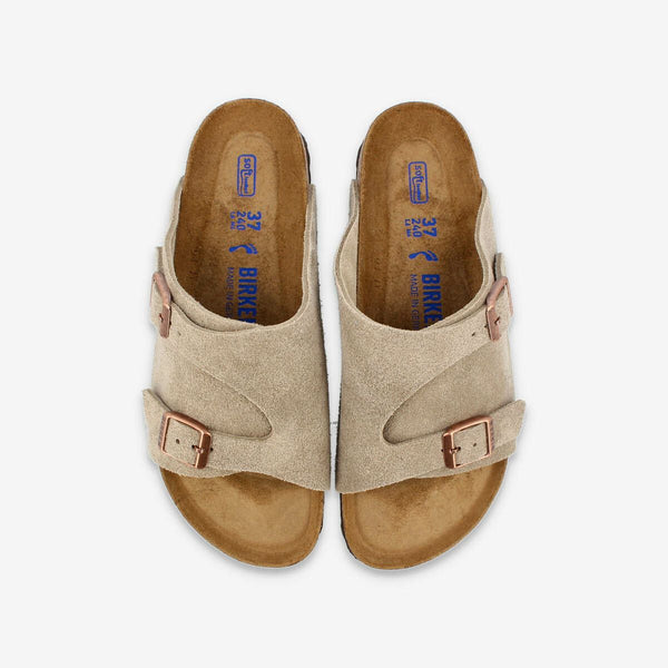 BIRKENSTOCK ZURICH SOFT FOOTBED TAUPE SUEDE LEATHER 【NARROW】