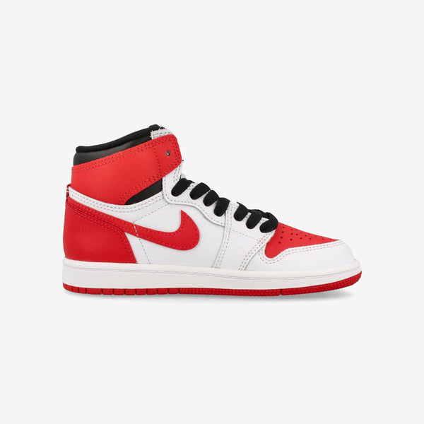 耐克 AIR JORDAN 1 RETRO HIGH OG PS 白色/大学红/黑色 [HERITAGE]