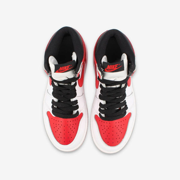 耐克 AIR JORDAN 1 RETRO HIGH OG PS 白色/大学红/黑色 [HERITAGE]