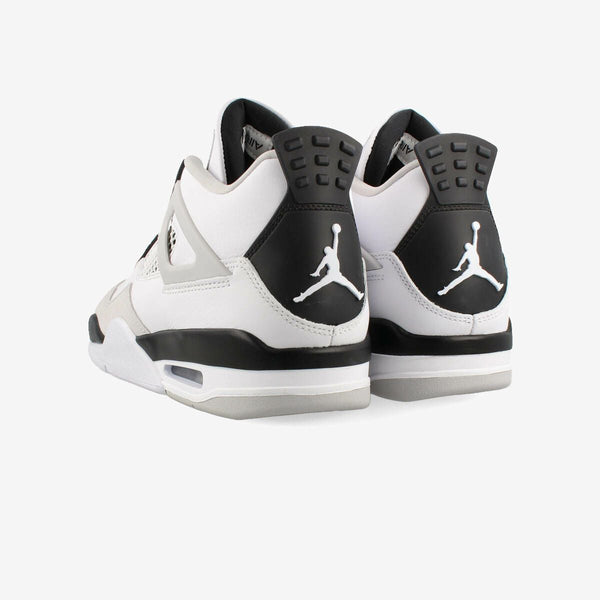 NIKE AIR JORDAN 4 RETRO WHITE/BLACK/NEUTRAL GRAY [MILITARY BLACK]