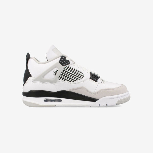 NIKE AIR JORDAN 4 RETRO WHITE/BLACK/NEUTRAL GRAY [MILITARY BLACK]