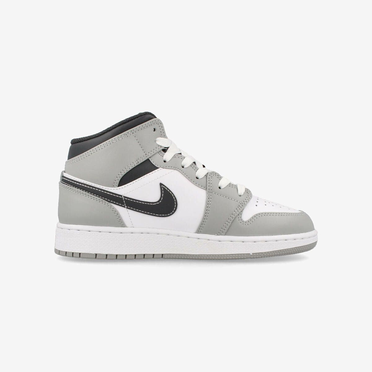 NIKE AIR JORDAN 1 MID GS LIGHT SMOKE GRAY/WHITE/ANTHRACITE – KICKS LAB.