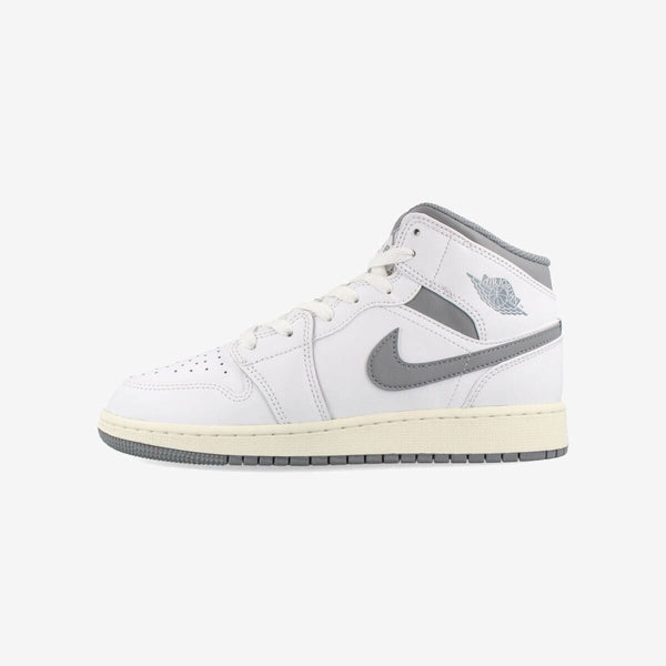 NIKE AIR JORDAN 1 MID GS WHITE/STEALTH/SAIL [VINTAGE GRAY]